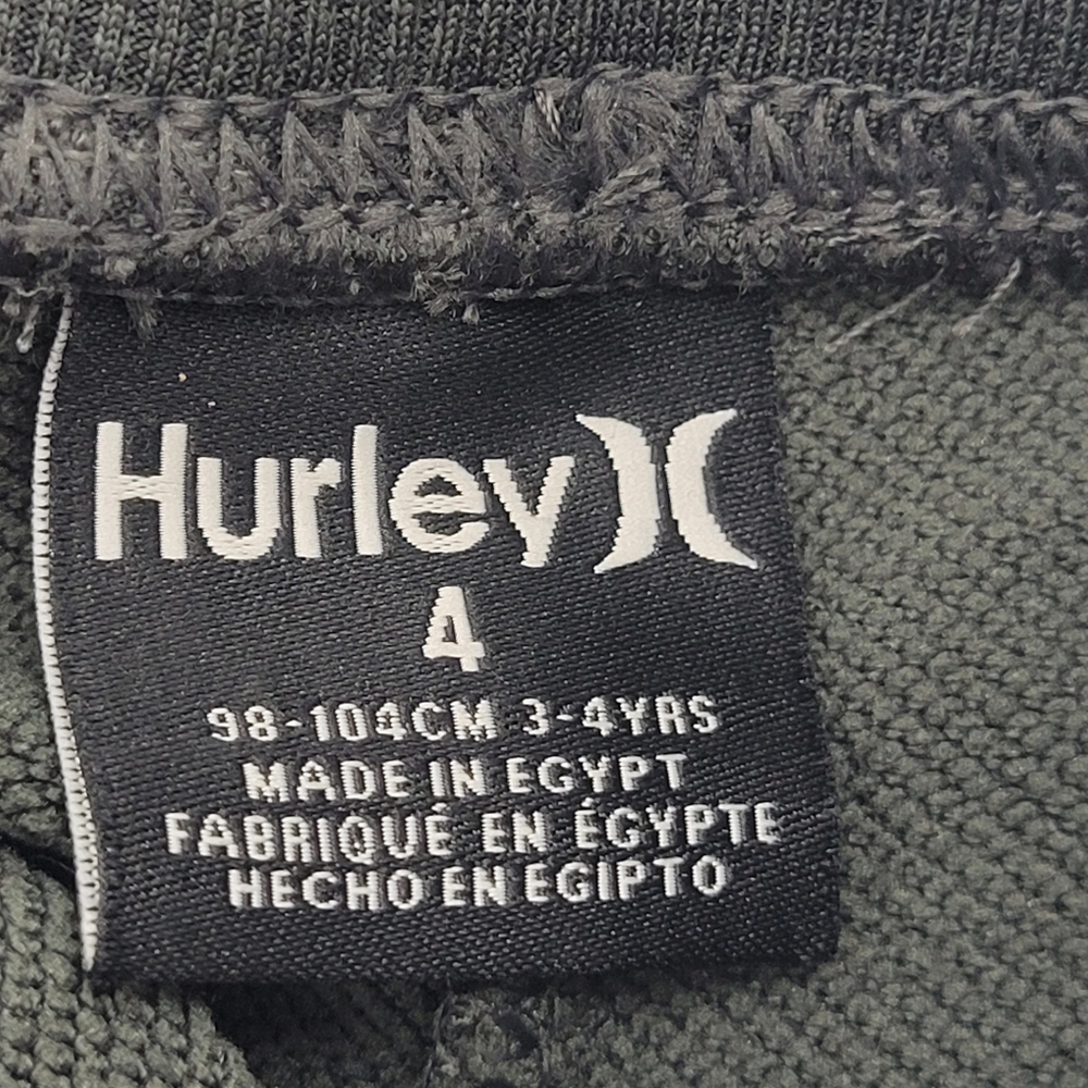 Hurley Shorts Black Heather Pull On Solar French Terry Quick Dry Boys Size 4 NEW - Picture 2 of 15